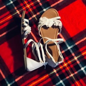 White floral sandles